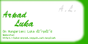 arpad luka business card